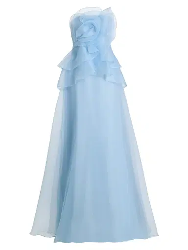 THEIA Women's Gilda Strapless Draped Rose Gown | Thumbnail 1 THEIA Women's Gilda Strapless Draped Rose Gown | Thumbnail 1