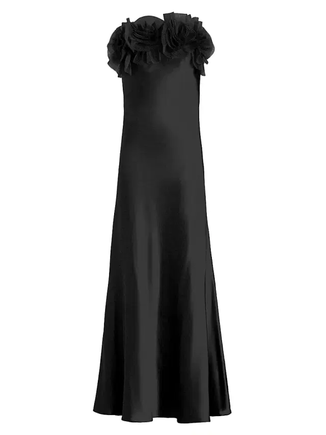As It May Women's Lisette Organza Rosette Satin Strapless A-Line Gown