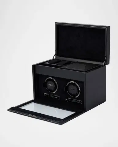 Wolf British Racing Double Watch Winder with Storage | Thumbnail 2