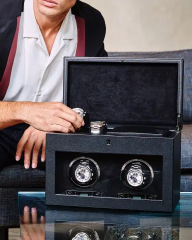 Wolf British Racing Double Watch Winder with Storage | Thumbnail 9