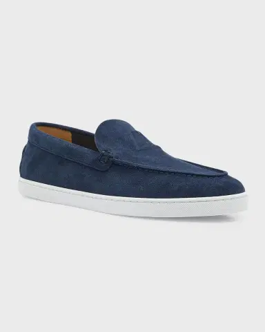 Christian Louboutin Men's Varsiboat Red Sole Leather Boat Shoes | Thumbnail 2