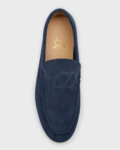 Christian Louboutin Men's Varsiboat Red Sole Leather Boat Shoes | Thumbnail 5