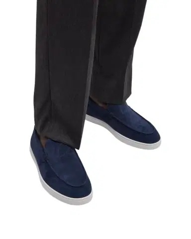 Christian Louboutin Men's Varsiboat Red Sole Leather Boat Shoes | Thumbnail 1