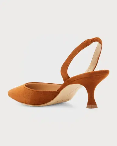 Manolo Blahnik Carolyne Kitten-Heel Halter Pumps | Thumbnail 4