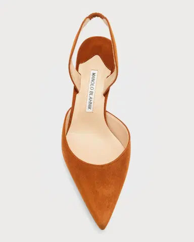 Manolo Blahnik Carolyne Kitten-Heel Halter Pumps | Thumbnail 5