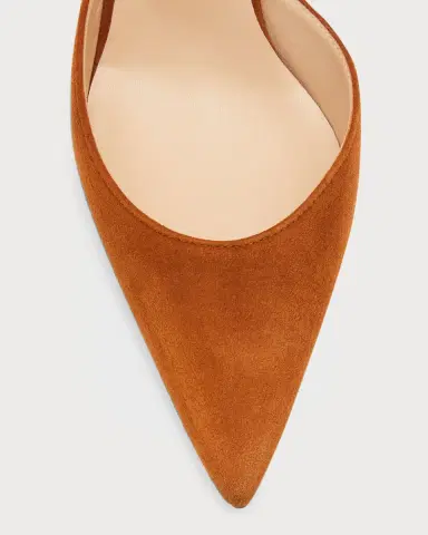 Manolo Blahnik Carolyne Kitten-Heel Halter Pumps | Thumbnail 6