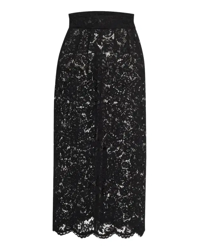 Dolce & Gabbana Lace Scalloped-Hem Midi Skirt