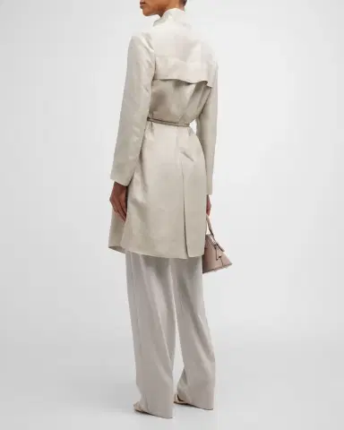 Giorgio Armani Belted Metallic Wrap Coat | Thumbnail 3 Giorgio Armani Belted Metallic Wrap Coat | Thumbnail 3