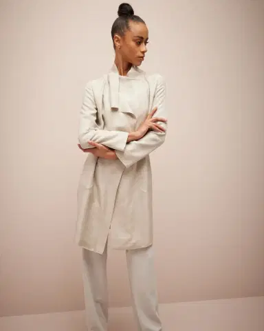 Giorgio Armani Belted Metallic Wrap Coat | Thumbnail 4 Giorgio Armani Belted Metallic Wrap Coat | Thumbnail 4