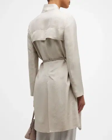 Giorgio Armani Belted Metallic Wrap Coat | Thumbnail 6 Giorgio Armani Belted Metallic Wrap Coat | Thumbnail 6