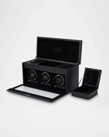Wolf British Racing Triple Watch Winder with Storage | Thumbnail 4 Wolf British Racing Triple Watch Winder with Storage | Thumbnail 4