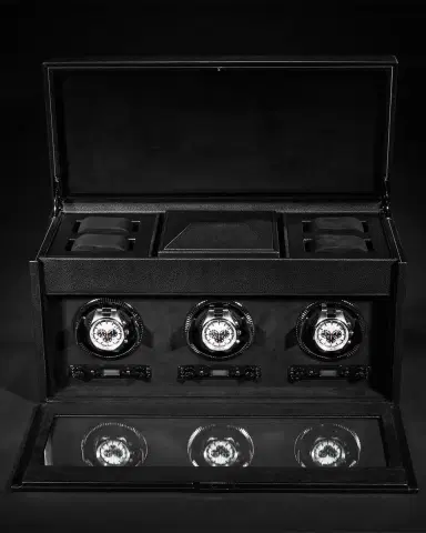 Wolf British Racing Triple Watch Winder with Storage | Thumbnail 5 Wolf British Racing Triple Watch Winder with Storage | Thumbnail 5