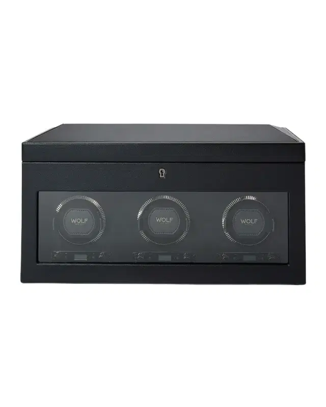 WOLF British Racing Triple Watch Winder with Storage