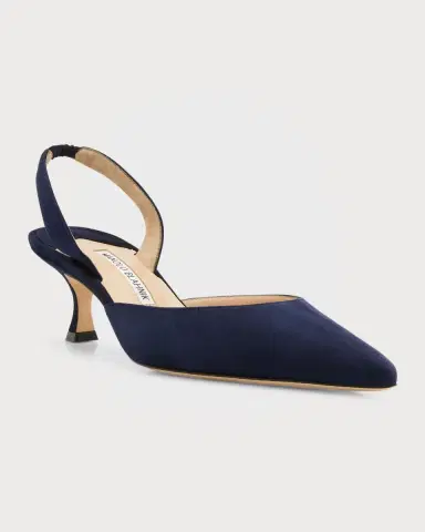 Manolo Blahnik Carolyne Kitten-Heel Halter Pumps | Thumbnail 2 Manolo Blahnik Carolyne Kitten-Heel Halter Pumps | Thumbnail 2