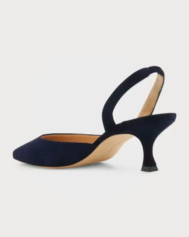 Manolo Blahnik Carolyne Kitten-Heel Halter Pumps | Thumbnail 3 Manolo Blahnik Carolyne Kitten-Heel Halter Pumps | Thumbnail 3