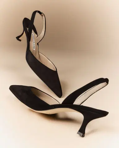 Manolo Blahnik Carolyne Kitten-Heel Halter Pumps | Thumbnail 4 Manolo Blahnik Carolyne Kitten-Heel Halter Pumps | Thumbnail 4