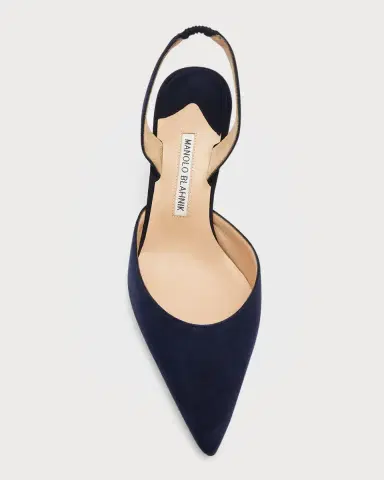 Manolo Blahnik Carolyne Kitten-Heel Halter Pumps | Thumbnail 5 Manolo Blahnik Carolyne Kitten-Heel Halter Pumps | Thumbnail 5