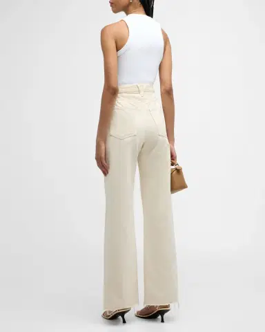Veronica Beard Taylor Wide-Leg Frayed Jeans | Thumbnail 4 Veronica Beard Taylor Wide-Leg Frayed Jeans | Thumbnail 4