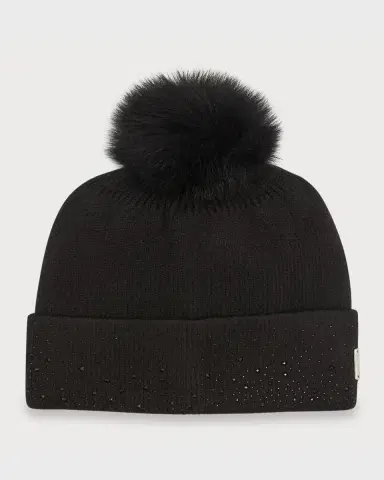 Gorski Embellished Toscana Lamb Pom Knit Beanie | Thumbnail 3