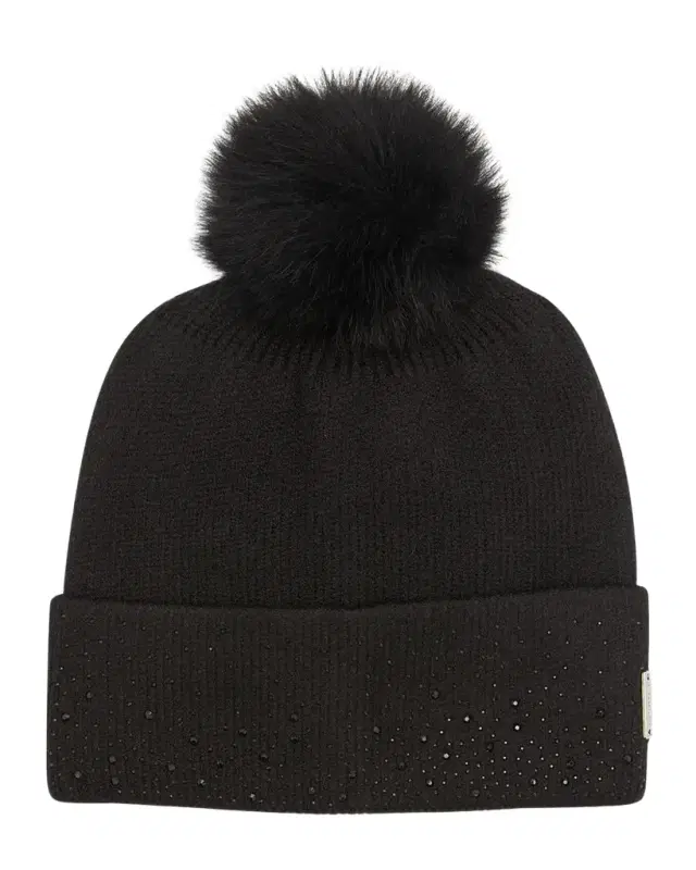 Gorski Embellished Toscana Lamb Pom Knit Beanie
