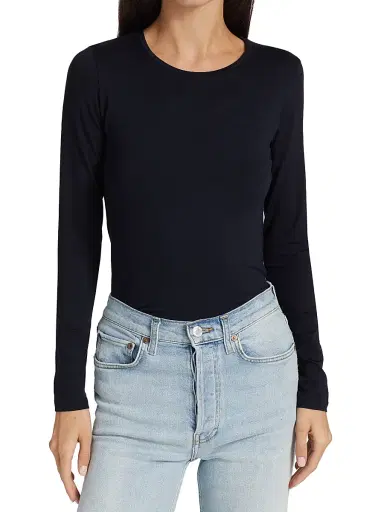 MAJESTIC FILATURES Women's Soft Touch Long-Sleeve Top - Marine - Size XL | Thumbnail 3
