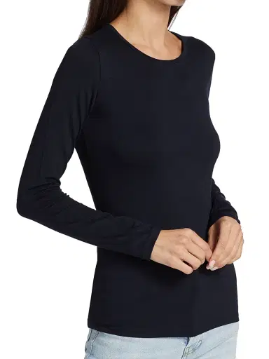 MAJESTIC FILATURES Women's Soft Touch Long-Sleeve Top - Marine - Size XL | Thumbnail 4