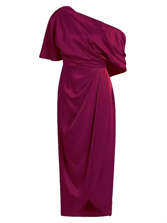 Theia Women's Rayna One-Shoulder Gown - Oxblood