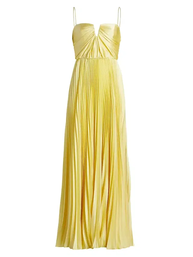 As It May Women's Annna Hammered Satin Gown - Blonde