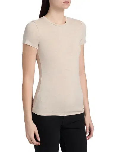 MAJESTIC FILATURES Women's Soft Touch Crewneck T-Shirt - Ecru Chine - Size Large | Thumbnail 4