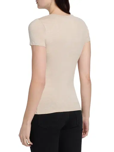 MAJESTIC FILATURES Women's Soft Touch Crewneck T-Shirt - Ecru Chine - Size Large | Thumbnail 5