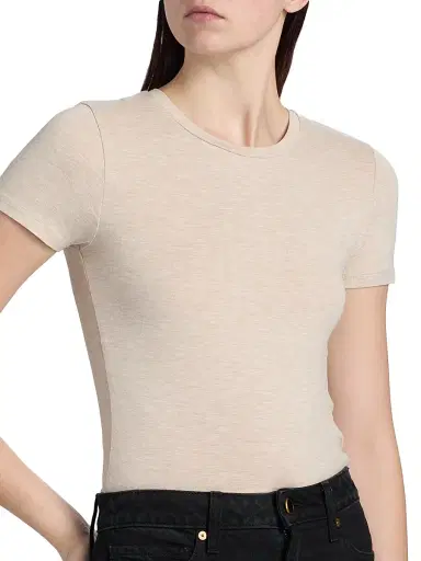 MAJESTIC FILATURES Women's Soft Touch Crewneck T-Shirt - Ecru Chine - Size Large | Thumbnail 6