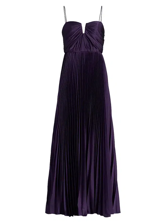 As It May Women's Annna Hammered Satin Gown - Dark Plum