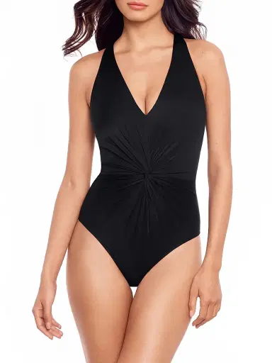 Magicsuit Women's Solids Drew Twisted One-Piece Swimsuit - Black - Size 16 | Thumbnail 1