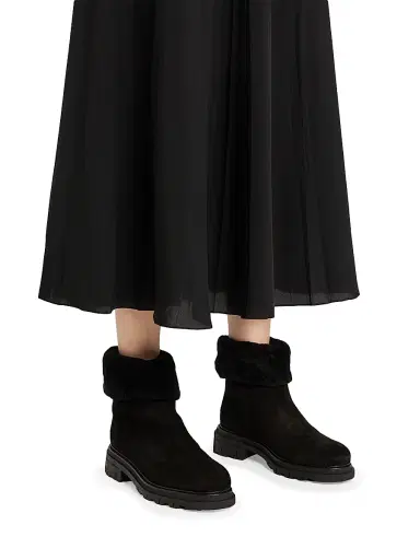 La Canadienne Women's Dory Suede & Shearling Ankle Boots - Black - Size 9 | Thumbnail 2
