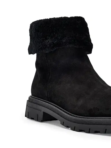 La Canadienne Women's Dory Suede & Shearling Ankle Boots - Black - Size 9 | Thumbnail 5