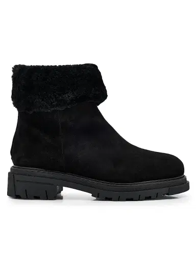 La Canadienne Women's Dory Suede & Shearling Ankle Boots - Black - Size 9 | Thumbnail 1