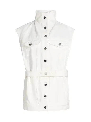 Et Ochs Women's Sylas Denim Belted Vest Top - White | Thumbnail 1