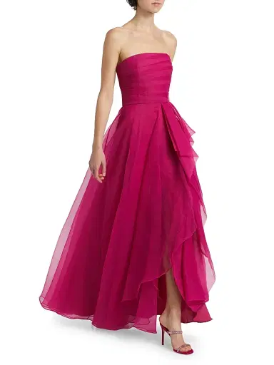 THEIA Women's Teresa Draped Tulle Gown - Sunset Fuschia - Size 16 | Thumbnail 2 THEIA Women's Teresa Draped Tulle Gown - Sunset Fuschia - Size 16 | Thumbnail 2