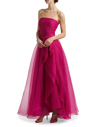 THEIA Women's Teresa Draped Tulle Gown - Sunset Fuschia - Size 16 | Thumbnail 4 THEIA Women's Teresa Draped Tulle Gown - Sunset Fuschia - Size 16 | Thumbnail 4