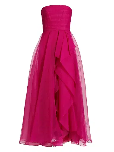 THEIA Women's Teresa Draped Tulle Gown - Sunset Fuschia - Size 16 | Thumbnail 1 THEIA Women's Teresa Draped Tulle Gown - Sunset Fuschia - Size 16 | Thumbnail 1