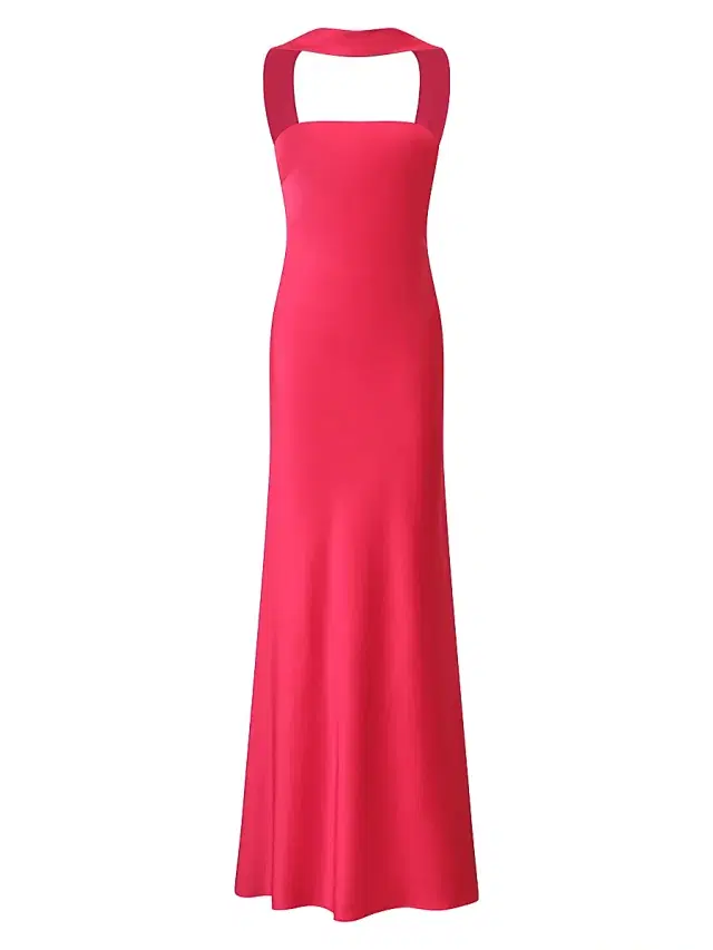 Women's Vali Crepe Cowlback Gown - Opera