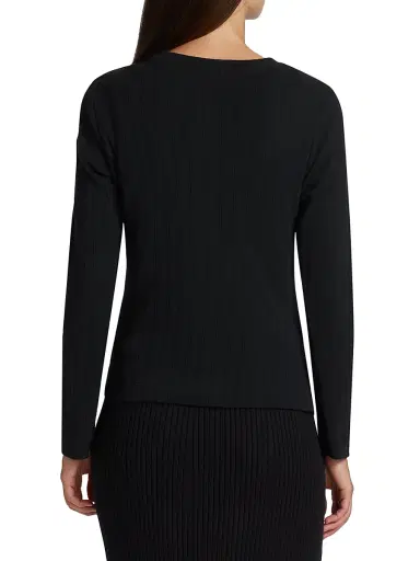 LESET Women's Pointelle-Knit Cotton Cardigan - Black - Size XL | Thumbnail 5 LESET Women's Pointelle-Knit Cotton Cardigan - Black - Size XL | Thumbnail 5