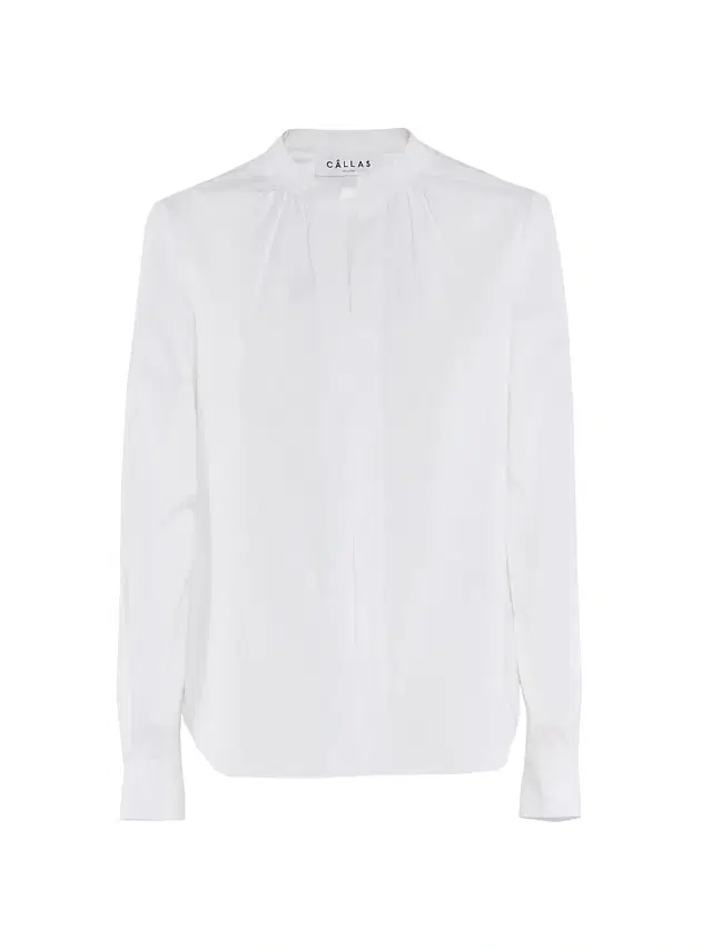 Women's Olympia Long Sleeve Poplin Top - White