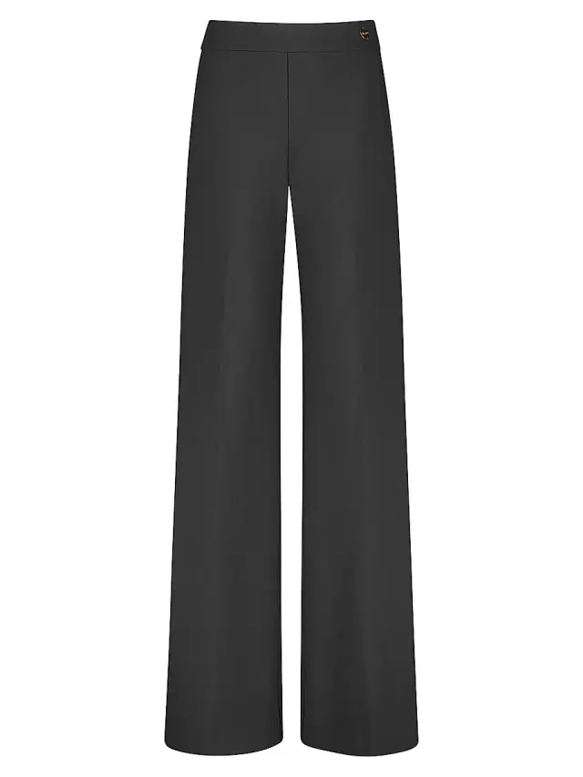 Callas Milano Women's Anouk - Stretch Jersey Wide Leg A-Line Pants - Black