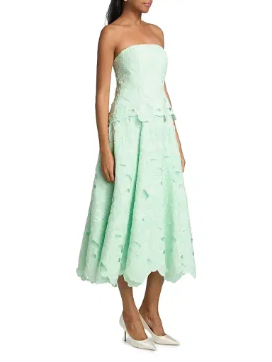 As It May Women's Isla Strapless Lace Midi-Dress - Mint | Thumbnail 4 As It May Women's Isla Strapless Lace Midi-Dress - Mint | Thumbnail 4