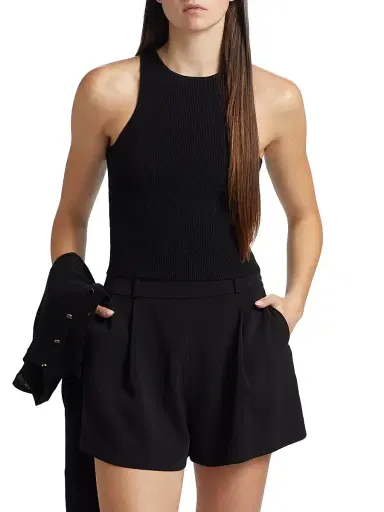 Toccin Women's Avery Rib-Knit Racer Tank - Jet | Thumbnail 3 Toccin Women's Avery Rib-Knit Racer Tank - Jet | Thumbnail 3