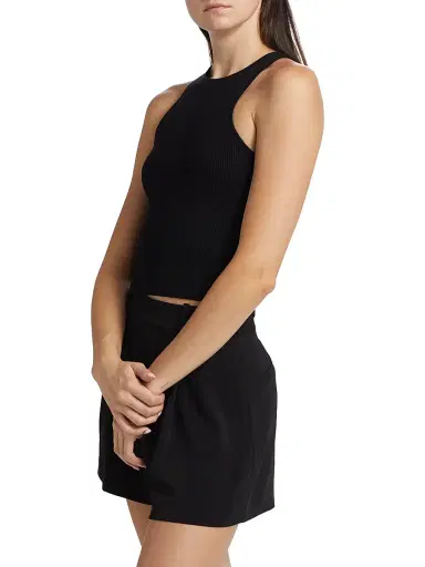Toccin Women's Avery Rib-Knit Racer Tank - Jet | Thumbnail 4 Toccin Women's Avery Rib-Knit Racer Tank - Jet | Thumbnail 4