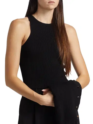 Toccin Women's Avery Rib-Knit Racer Tank - Jet | Thumbnail 6 Toccin Women's Avery Rib-Knit Racer Tank - Jet | Thumbnail 6