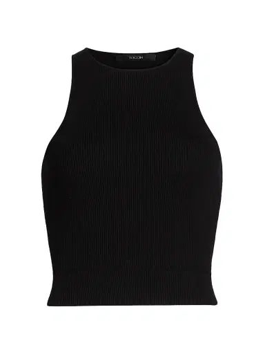 Toccin Women's Avery Rib-Knit Racer Tank - Jet | Thumbnail 1 Toccin Women's Avery Rib-Knit Racer Tank - Jet | Thumbnail 1