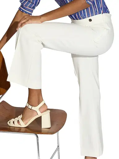 Callas Milano Women's Lola High Density Crepe Stretch Cropped Flare Trousers - White | Thumbnail 4 Callas Milano Women's Lola High Density Crepe Stretch Cropped Flare Trousers - White | Thumbnail 4